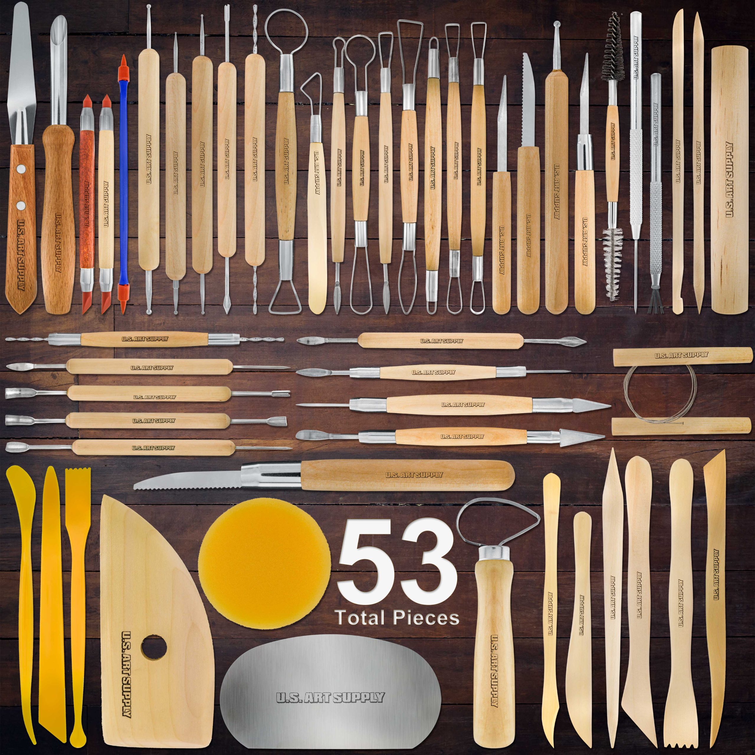 Pottery & Clay Tools Set (53-Piece) - Includes Pottery Tools. Canvas Case for Sculpting. Ceramics. and Easy Storage & Transport - Image 2