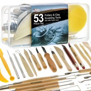 Pottery & Clay Tools Set (53-Piece) - Includes Pottery Tools. Canvas Case for Sculpting. Ceramics. and Easy Storage & Transport